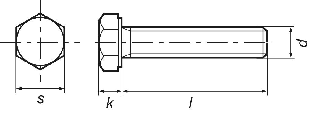 DIN 933 / ISO 4017  M 16 x  80  5.6 zinc-plated